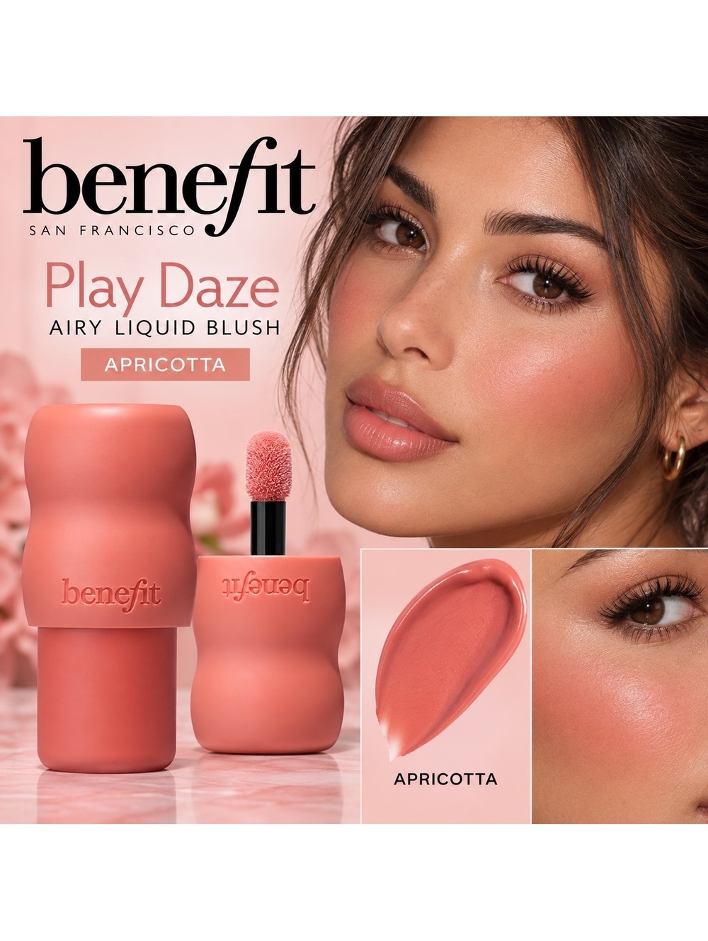 Benefit Play Daze Airy Liquid Blush in Apricotta • Lightweight Liquid Blush NEW